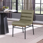Burke Vegan Leather Upholstered Dining Chair in Olive