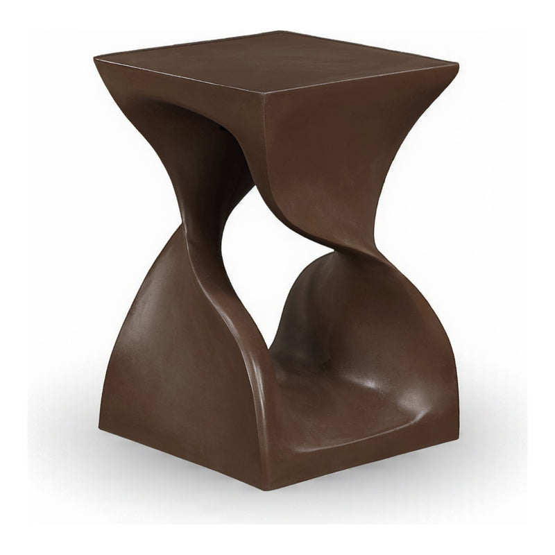 Jula Concrete Indoor/Outdoor End Table in Brown
