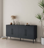 Jodie 65" Fluted Sideboard in Charcoal Gray