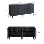 Jodie 65" Fluted Sideboard in Charcoal Gray