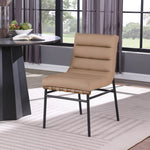 Burke Vegan Leather Upholstered Dining Chair in Tan