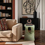 Jula Concrete Indoor/Outdoor End Table in Green