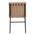 Burke Vegan Leather Upholstered Dining Chair in Tan