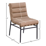 Burke Vegan Leather Upholstered Dining Chair in Tan