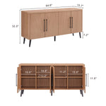 Jodie 65" Fluted Sideboard in Maple