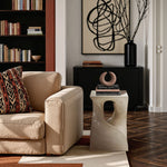 Jula Concrete Indoor/Outdoor End Table in Beige