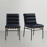 Burke Vegan Leather Upholstered Dining Chair in Black