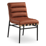 Burke Vegan Leather Upholstered Dining Chair in Cognac