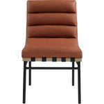 Burke Vegan Leather Upholstered Dining Chair in Cognac