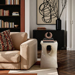 Jula Concrete Indoor/Outdoor End Table in Taupe