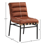 Burke Vegan Leather Upholstered Dining Chair in Cognac