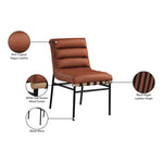 Burke Vegan Leather Upholstered Dining Chair in Cognac