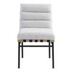 Burke Boucle Fabric Upholstered Dining Chair in Cream