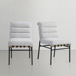 Burke Boucle Fabric Upholstered Dining Chair in Cream