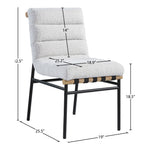 Burke Boucle Fabric Upholstered Dining Chair in Cream