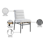 Burke Boucle Fabric Upholstered Dining Chair in Cream