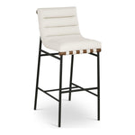 Burke Vegan Leather Upholstered Bar Stool in Cream