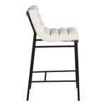 Burke Vegan Leather Upholstered Bar Stool in Cream