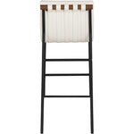 Burke Vegan Leather Upholstered Bar Stool in Cream