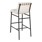 Burke Vegan Leather Upholstered Bar Stool in Cream