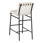 Burke Vegan Leather Upholstered Bar Stool in Cream