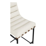 Burke Vegan Leather Upholstered Bar Stool in Cream