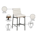 Burke Vegan Leather Upholstered Bar Stool in Cream