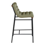 Burke Vegan Leather Upholstered Bar Stool in Olive Green