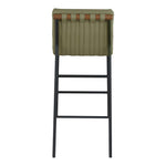 Burke Vegan Leather Upholstered Bar Stool in Olive Green