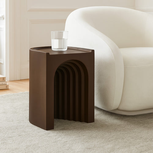 Avenda Concrete Indoor/Outdoor End Table in Brown