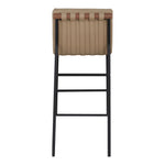 Burke Vegan Leather Upholstered Bar Stool in Tan