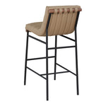 Burke Vegan Leather Upholstered Bar Stool in Tan