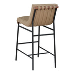 Burke Vegan Leather Upholstered Bar Stool in Tan