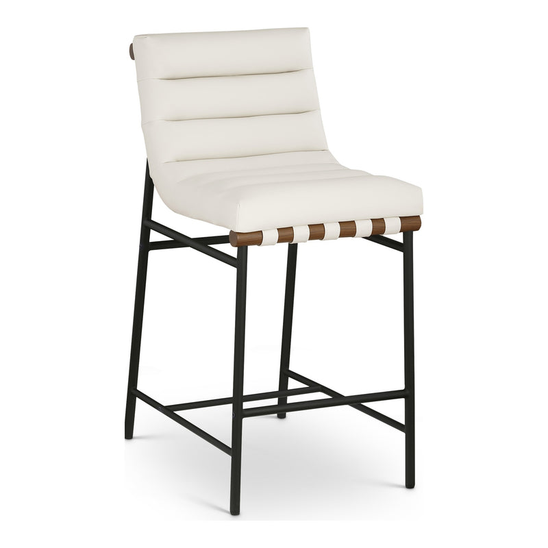Burke Vegan Leather Upholstered Counter Stool in Cream