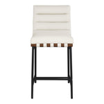 Burke Vegan Leather Upholstered Counter Stool in Cream