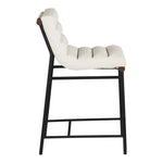 Burke Vegan Leather Upholstered Counter Stool in Cream