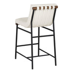 Burke Vegan Leather Upholstered Counter Stool in Cream