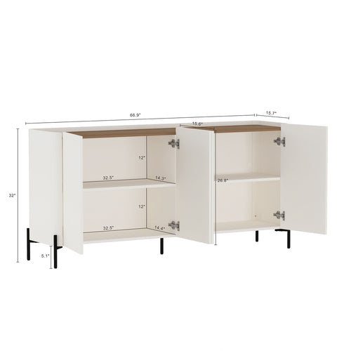Abbey 67" Sideboard in Maple and Off White