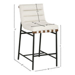 Burke Vegan Leather Upholstered Counter Stool in Cream