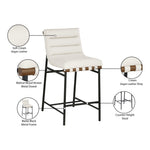 Burke Vegan Leather Upholstered Counter Stool in Cream