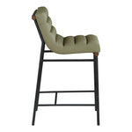 Burke Vegan Leather Upholstered Counter Stool in Green