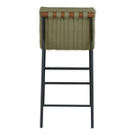 Burke Vegan Leather Upholstered Counter Stool in Green