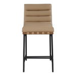 Burke Vegan Leather Upholstered Counter Stool in Tan
