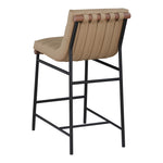 Burke Vegan Leather Upholstered Counter Stool in Tan
