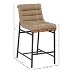 Burke Vegan Leather Upholstered Counter Stool in Tan