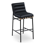 Burke Boucle Fabric Upholstered Bar Stool in Black