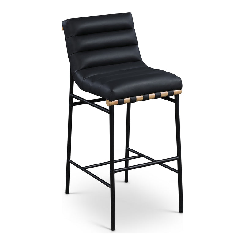 Burke Boucle Fabric Upholstered Bar Stool in Black