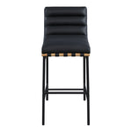 Burke Boucle Fabric Upholstered Bar Stool in Black