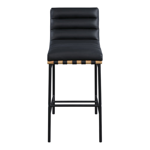 Burke Boucle Fabric Upholstered Bar Stool in Black