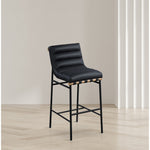 Burke Boucle Fabric Upholstered Bar Stool in Black